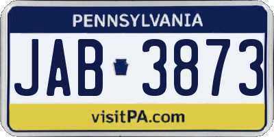 PA license plate JAB3873