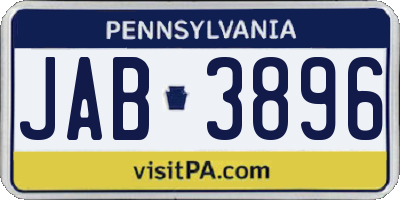 PA license plate JAB3896
