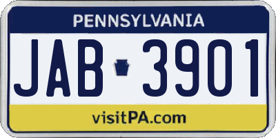 PA license plate JAB3901