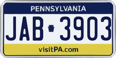 PA license plate JAB3903