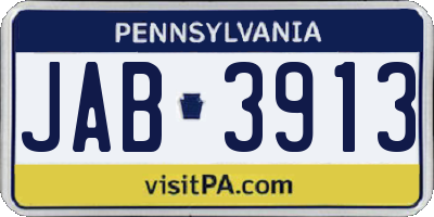 PA license plate JAB3913