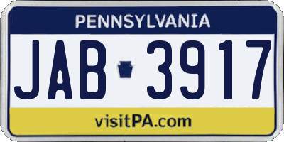 PA license plate JAB3917