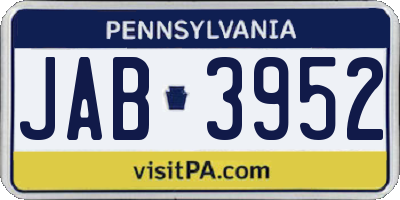 PA license plate JAB3952