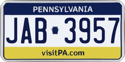 PA license plate JAB3957