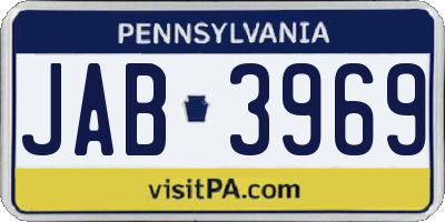 PA license plate JAB3969