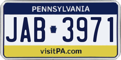 PA license plate JAB3971