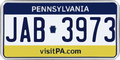 PA license plate JAB3973