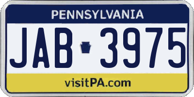 PA license plate JAB3975