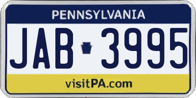 PA license plate JAB3995