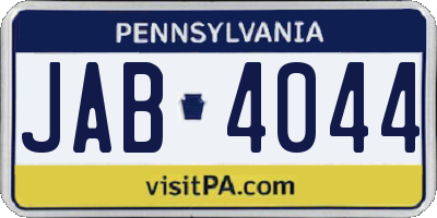 PA license plate JAB4044