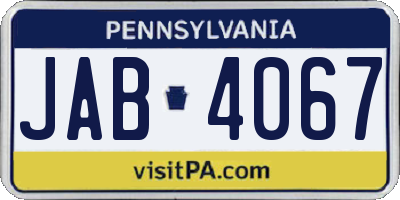 PA license plate JAB4067