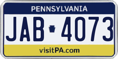 PA license plate JAB4073