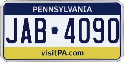 PA license plate JAB4090