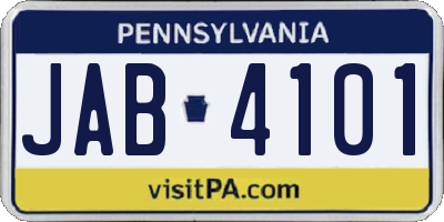 PA license plate JAB4101