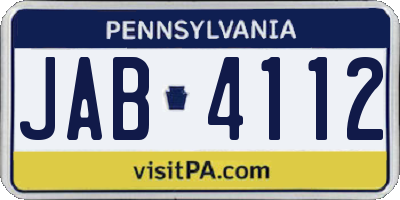 PA license plate JAB4112