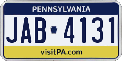 PA license plate JAB4131