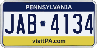 PA license plate JAB4134