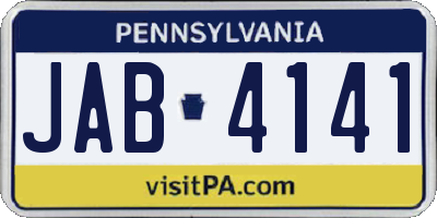 PA license plate JAB4141