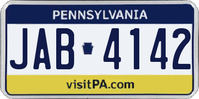 PA license plate JAB4142