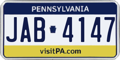 PA license plate JAB4147