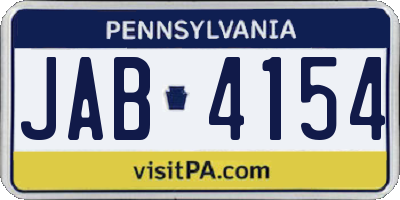 PA license plate JAB4154