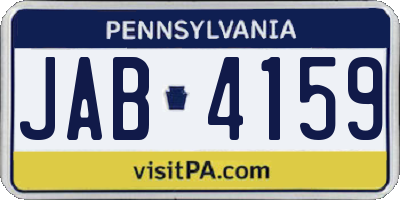 PA license plate JAB4159