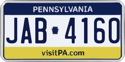 PA license plate JAB4160