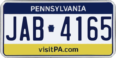 PA license plate JAB4165