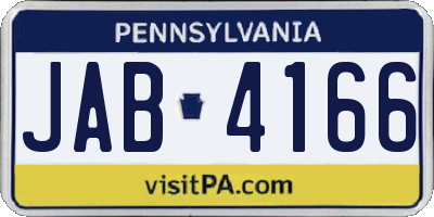 PA license plate JAB4166