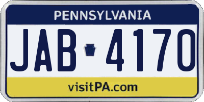 PA license plate JAB4170