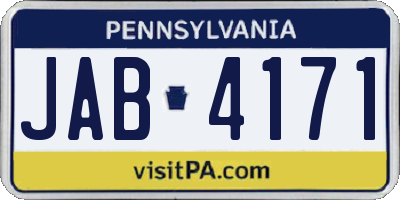 PA license plate JAB4171