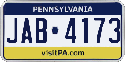 PA license plate JAB4173