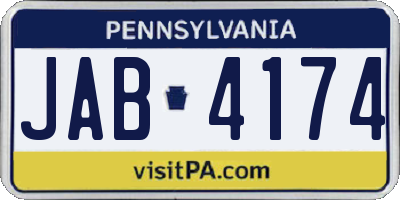 PA license plate JAB4174