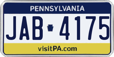 PA license plate JAB4175