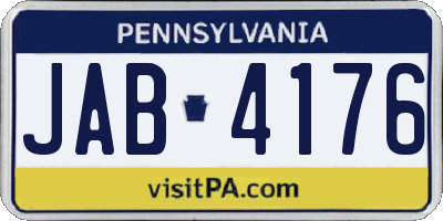 PA license plate JAB4176