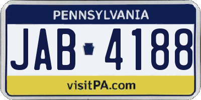 PA license plate JAB4188