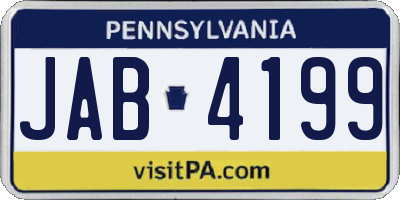 PA license plate JAB4199