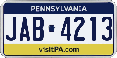 PA license plate JAB4213