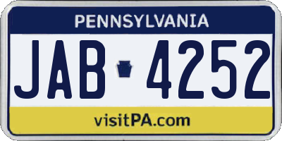 PA license plate JAB4252