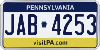 PA license plate JAB4253