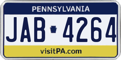 PA license plate JAB4264