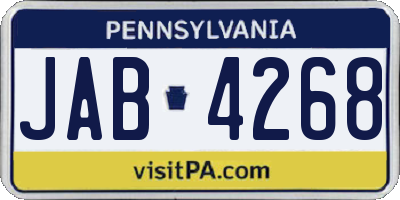 PA license plate JAB4268