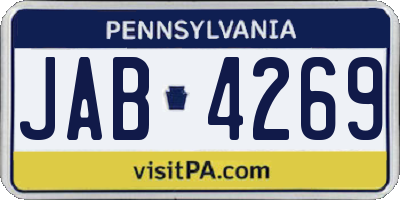 PA license plate JAB4269