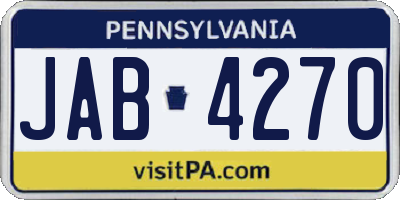 PA license plate JAB4270