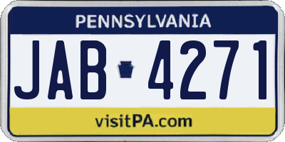 PA license plate JAB4271