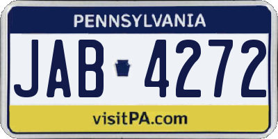 PA license plate JAB4272