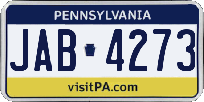 PA license plate JAB4273