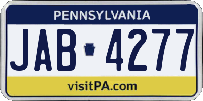 PA license plate JAB4277