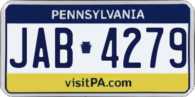 PA license plate JAB4279