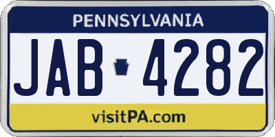 PA license plate JAB4282